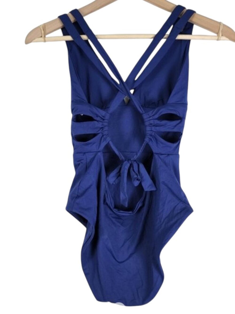 BECCA by Rebecca Virtue Royal Blue Strappy Cutout One-Piece Swimsuit Large